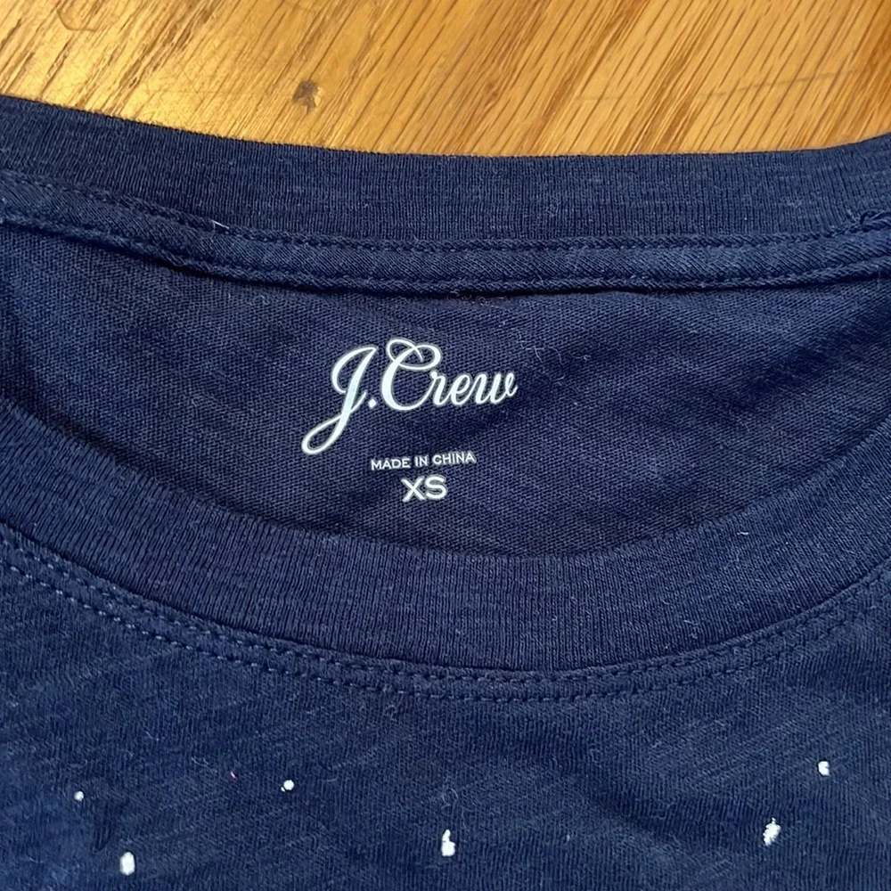 Jcrew Apres ski graphic navy blue T-shirt extra small NWT AE974